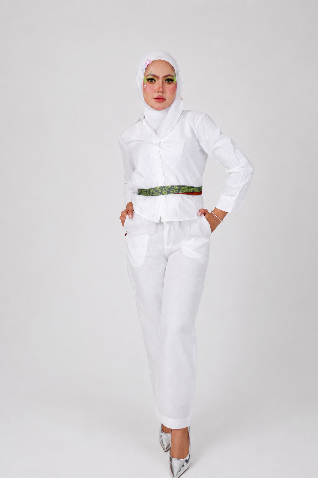 Lily Linen Pants in White