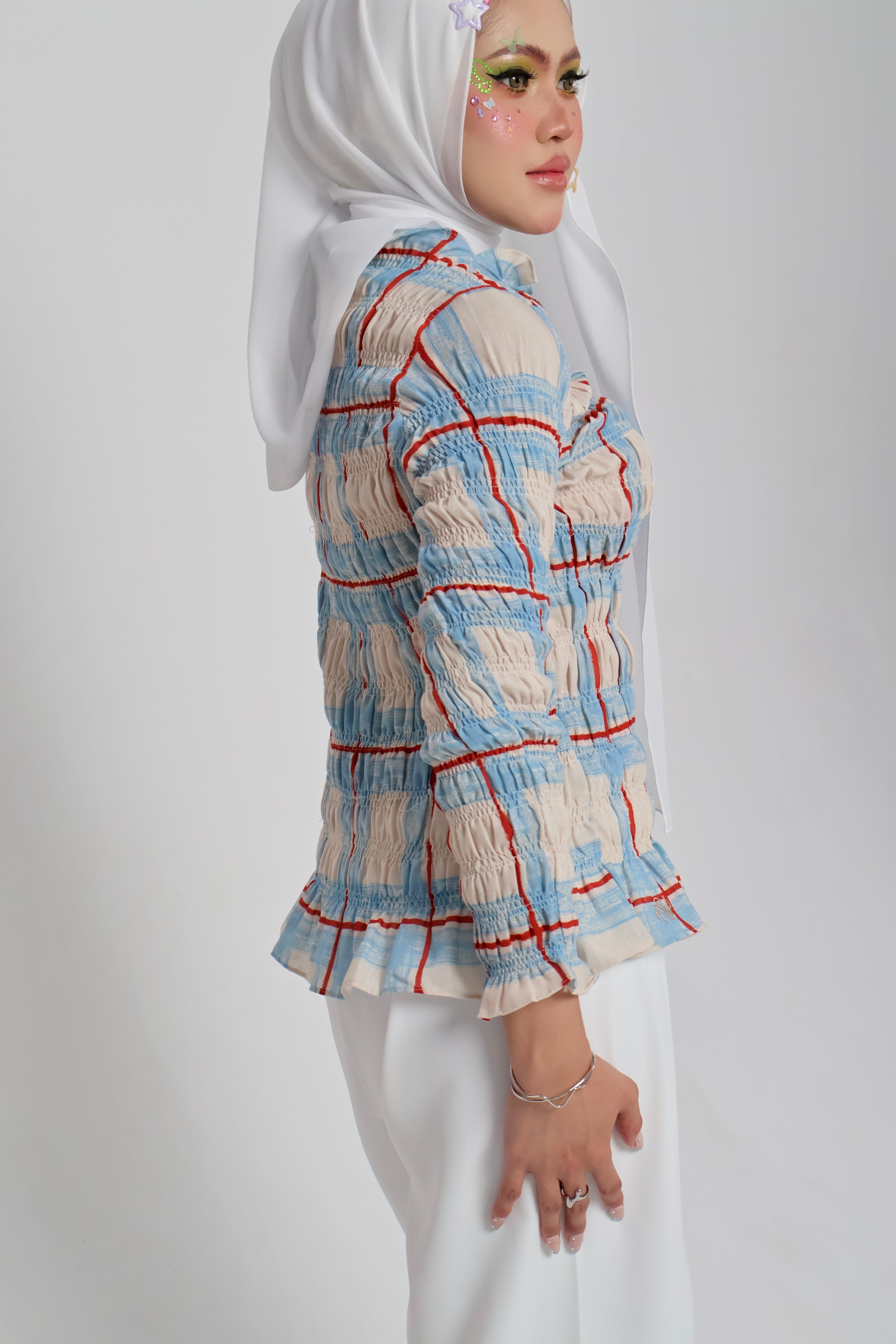 Tulip Linen Top in Blue