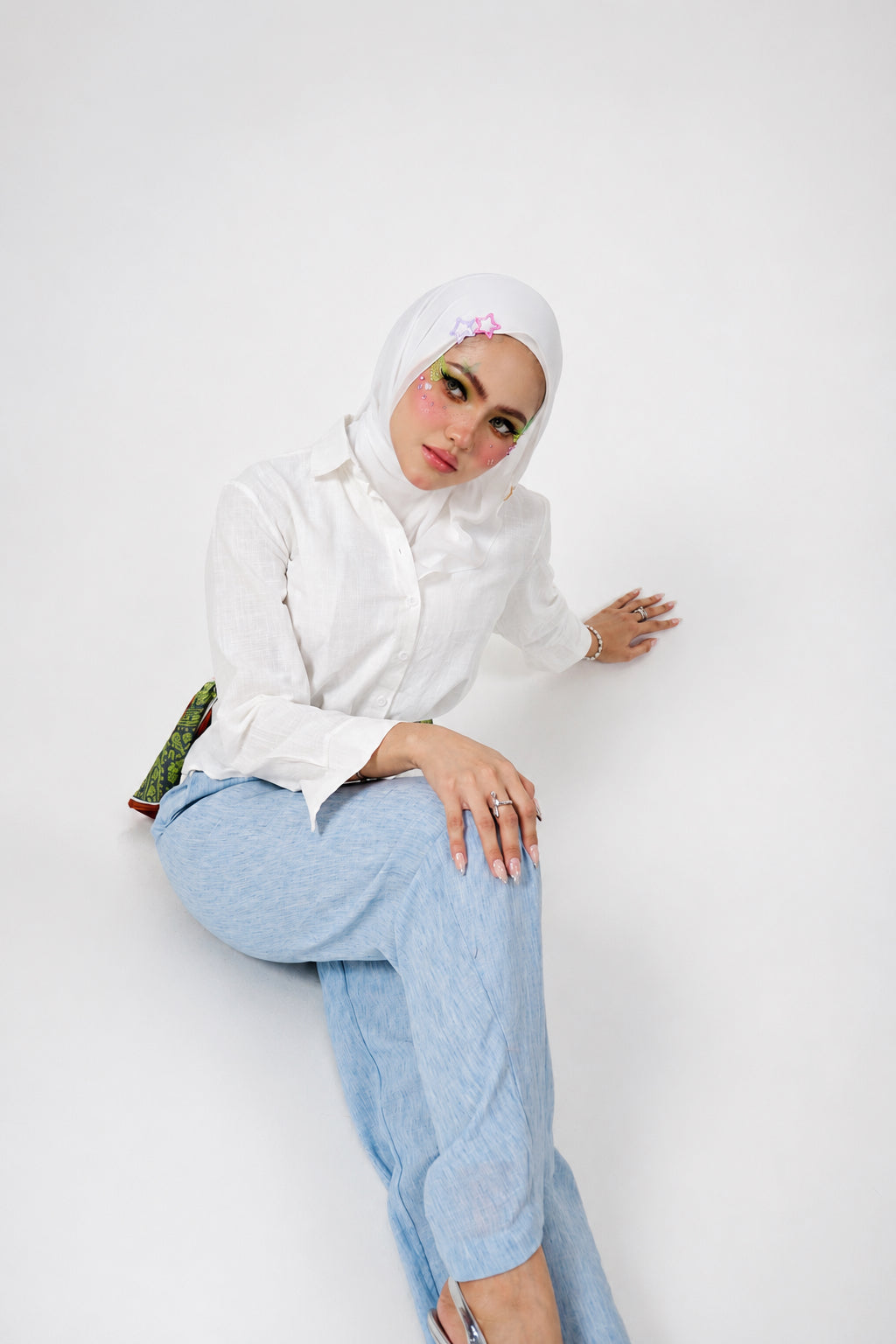 Lily Linen Pants in Blue