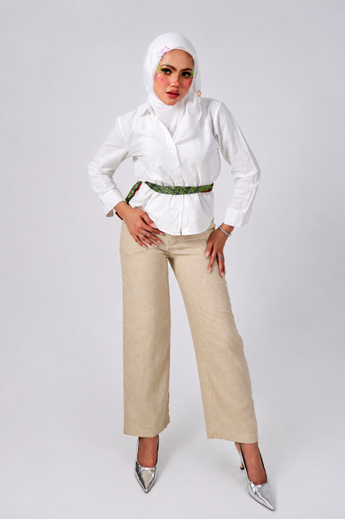 Lily Linen Pants in Sand