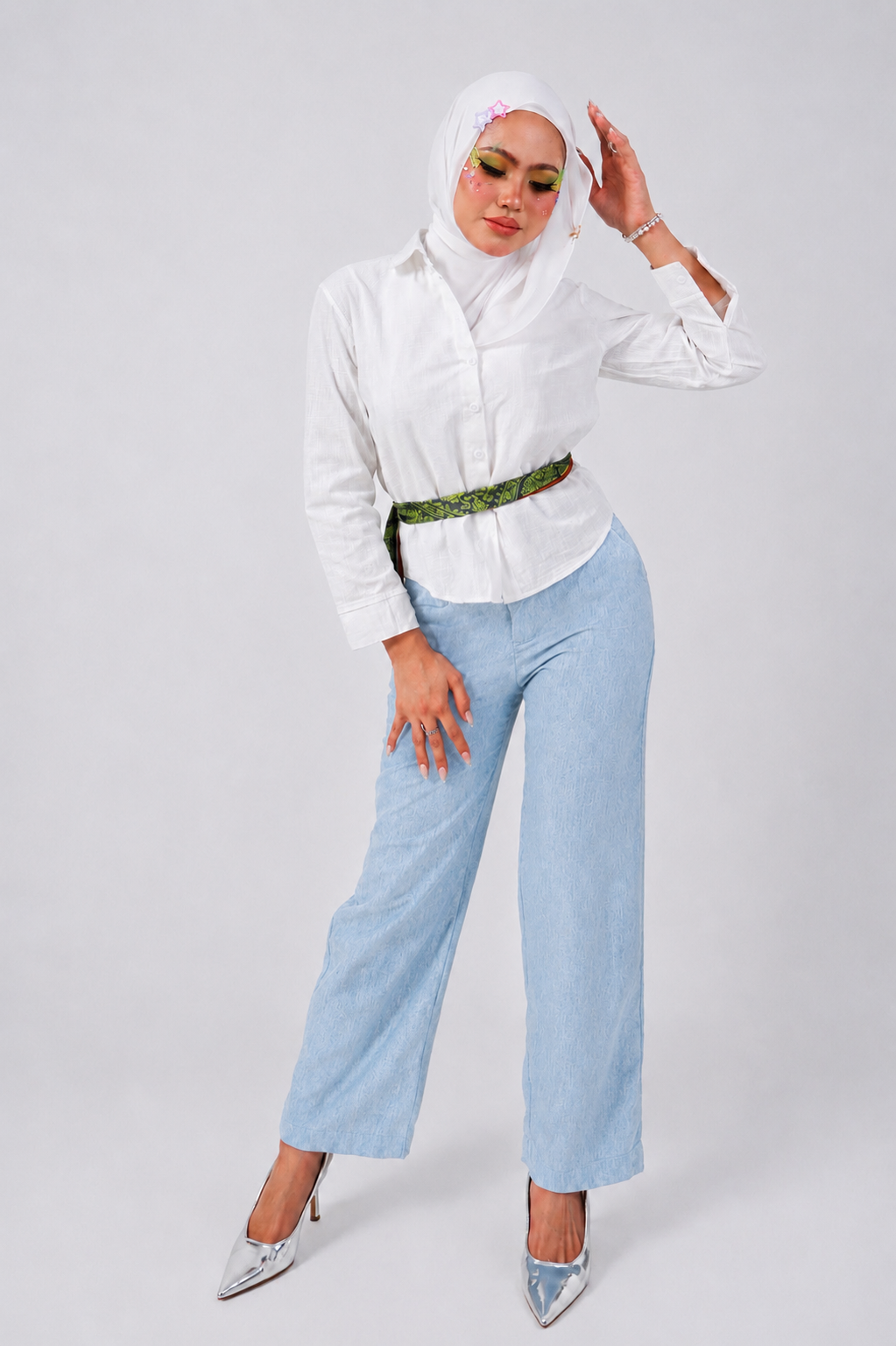 Lily Linen Pants in Blue