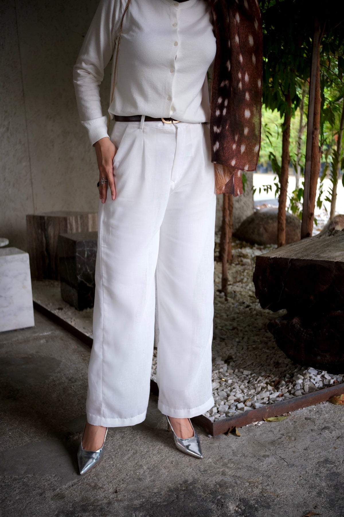 Lily Linen Pants in White