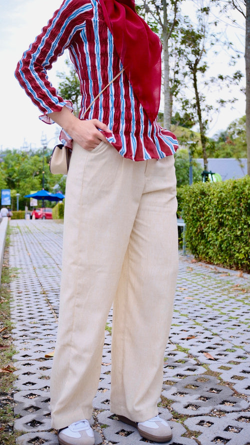 Lily Linen Pants in Sand